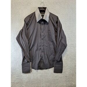 Daniel Ellissa Dress Shirt Mens 16.5 36/37 Contrast Collar French Cuff Formal